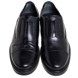 Tod's Black Leather Cap Toe Slip On Oxford Size 42
