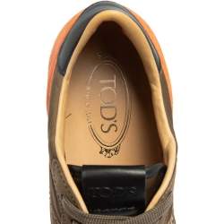 Pre Owned حذاء رياضي تودز رباط علوي جلد وسويدي متعدد الألوان مقاس 41