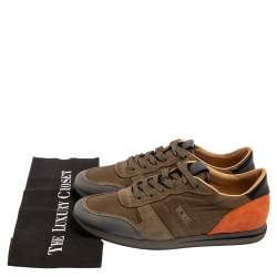 Pre Owned حذاء رياضي تودز رباط علوي جلد وسويدي متعدد الألوان مقاس 41