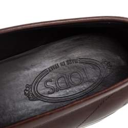 Pre Owned Tod's Brown Leather Slip On Loafers Size 43