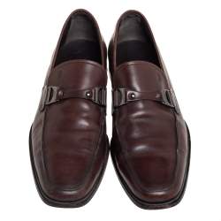 Pre Owned Tod's Brown Leather Slip On Loafers Size 43