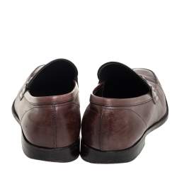 Pre Owned Tod's Brown Leather Slip On Loafers Size 43