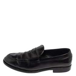 Pre Owned Tod's Black Leather Penny Slip On Loafers Size 43
