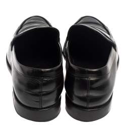 Pre Owned Tod's Black Leather Penny Slip On Loafers Size 43