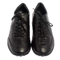 Pre Owned Tod's Black Leather Low Top Sneakers Size 42