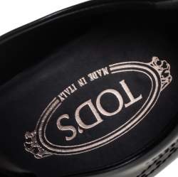 Pre Owned Tod's Black Leather Lace Up Oxford Size 41.5