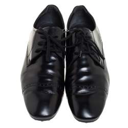 Pre Owned Tod's Black Leather Lace Up Oxford Size 41.5