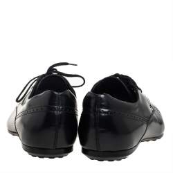 Pre Owned Tod's Black Leather Lace Up Oxford Size 41.5
