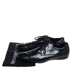 Pre Owned Tod's Black Leather Lace Up Oxford Size 41.5