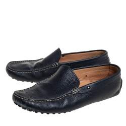 Tod's Navy Blue Leather Slip On Loafer Size 42
