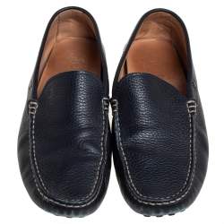 Tod's Navy Blue Leather Slip On Loafer Size 42