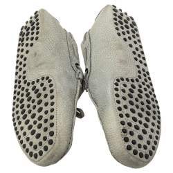 Pre Owned Tod's Grey Nubuck Slip On Loafers Size 42 