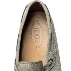 Pre Owned Tod's Grey Nubuck Slip On Loafers Size 42 