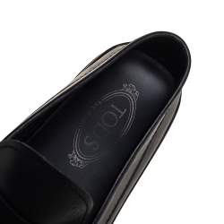 Pre Owned Tod's Black Leather Penny Slip on Loafers Size 42