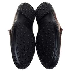 Pre Owned Tod's Brown Leather Slip On Loafers Size 47
