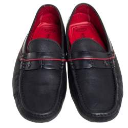 Tod's Black Leather Slip On Loafers Size 43 