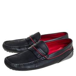 Tod's Black Leather Slip On Loafers Size 43 