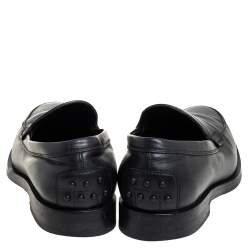 Tod's Black Leather Slip On Loafers Size 41 