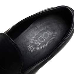 Tod's Black Leather Slip On Loafers Size 41 