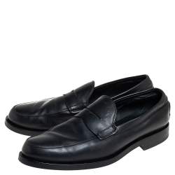 Tod's Black Leather Slip On Loafers Size 41 