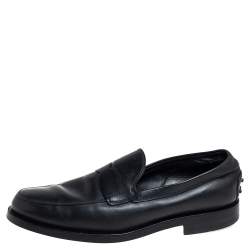 Tod's Black Leather Slip On Loafers Size 41 