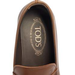 Tod's Brown Leather Slip On Loafers Size 39.5