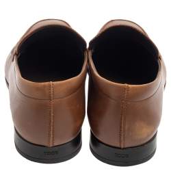 Tod's Brown Leather Slip On Loafers Size 39.5
