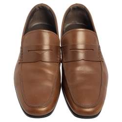 Tod's Brown Leather Slip On Loafers Size 39.5