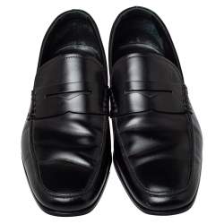 Pre Owned Tod's Black Leather Penny Loafers Size 39.5