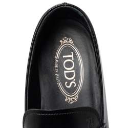 Pre Owned Tod's Black Leather Penny Loafers Size 39.5