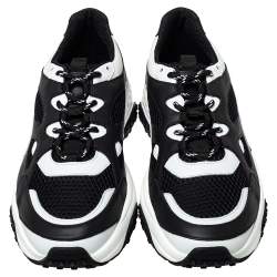Pre Owned حذاء رياضي تودز شبك وجلد أبيض/أسود مقاس رباط علوي 44.5 