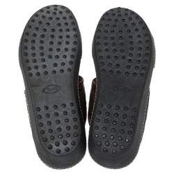 Pre Owned صندل سلايد تودز جلد بني وجلد نقشة التمساح مقاس 41.5