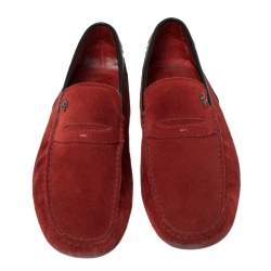 مملوكة مسبقًا حذاء لوفرز تودز فور فيراري سويدي أحمر سليب أون مقاس 43