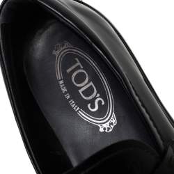 Pre Owned Tod's Black Leather Penny Slip On Loafers Size 41