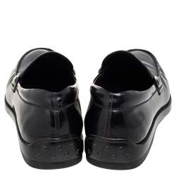 Pre Owned Tod's Black Leather Penny Slip On Loafers Size 41