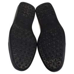 Pre Owned Tod's Black Leather Penny Slip On Loafers Size 41