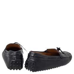 Tod's Black Leather Bow Slip On Loafers Size 41.5