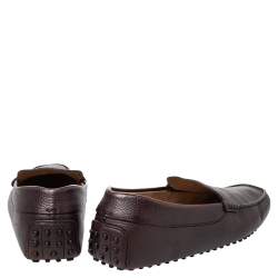 Tods Brown Leather Slip on Loafers Size 42