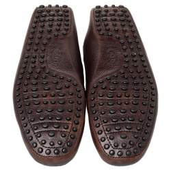 Tods Brown Leather Slip on Loafers Size 42