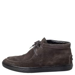 Pre Owned Tod's Brown Suede Lace Up Boots Size 42.5