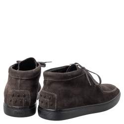 Pre Owned Tod's Brown Suede Lace Up Boots Size 42.5