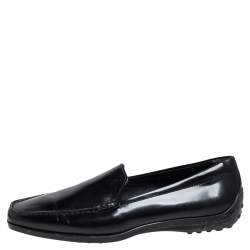 Pre Owned حذاء لوفرز تودز جلد أسود سليب أون مقاس 36