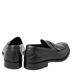 Tod's Black Leather Penny Slip On Loafers Size 45