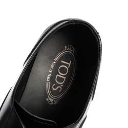 Pre Owned Tod's Black Leather Lace Up Oxfords Size 45