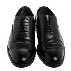 Pre Owned Tod's Black Leather Lace Up Oxfords Size 45