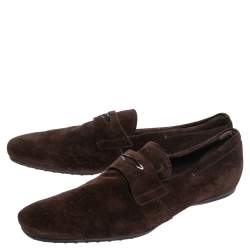 مملوكة مسبقًا Tod's Brown Suede Slip On Loafers Size 45