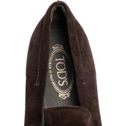 مملوكة مسبقًا Tod's Brown Suede Slip On Loafers Size 45