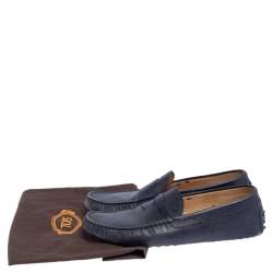 Pre Owned Tod's Blue Leather Penny Loafers Size 41.5