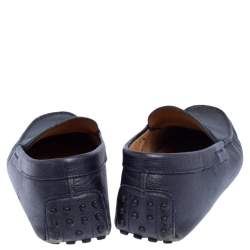 Pre Owned Tod's Blue Leather Penny Loafers Size 41.5