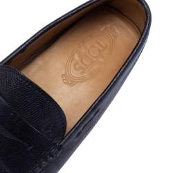 Pre Owned Tod's Blue Leather Penny Loafers Size 41.5